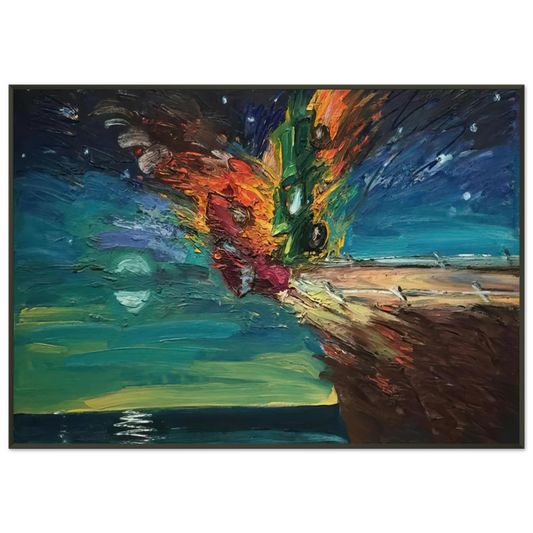 Carlos Almaraz  Over the Edge  1984 Framed Art Print  - Aluminum Frame - 21x29.7 cm / 8x12"