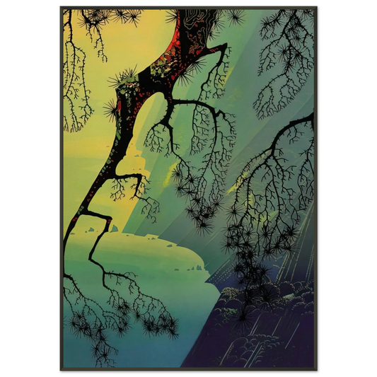 Eyvind Earle  Fog Mist Framed Art Print  - Aluminum Frame - 21x29.7 cm / 8x12"