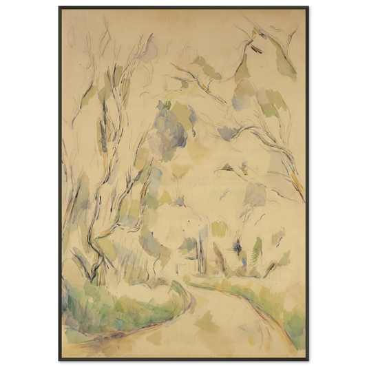 Paul Cezanne  Well by the Winding Road in the Park of Chateau Noir Framed Art Print  - Aluminum Frame - 21x29.7 cm / 8x12"