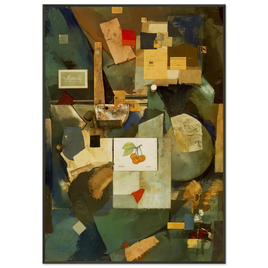 Kurt Schwitters  CHERRY PICTURE 1921 Framed Art Print  - Aluminum Frame - 21x29.7 cm / 8x12"