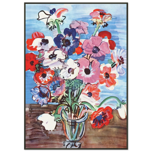 Raoul Dufy  ANEMONES 1937 Framed Art Print  - Aluminum Frame - 21x29.7 cm / 8x12"