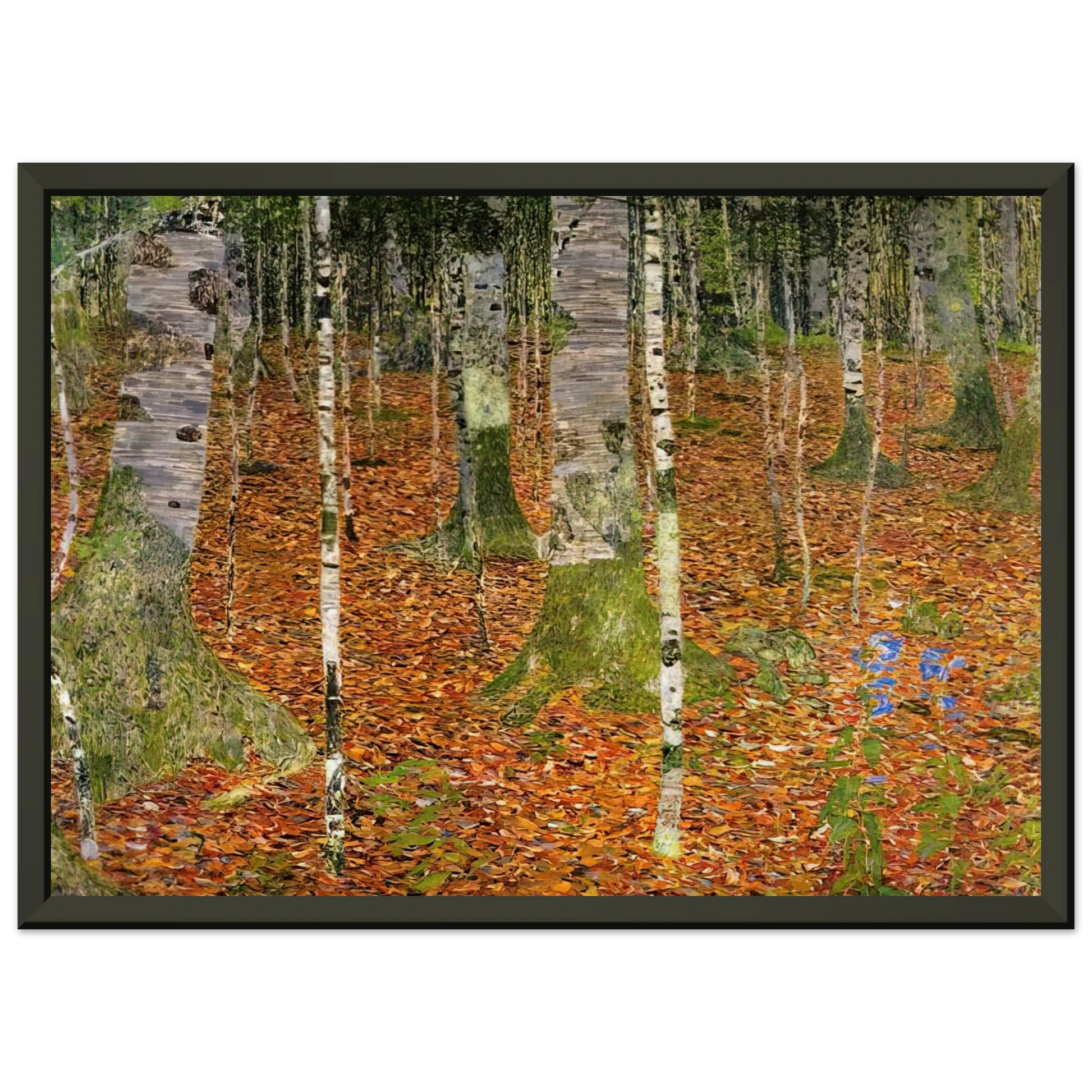 Gustav Klimt  FARMHOUSE WITH BIRCH TREES 1903 Framed Art Print  - Aluminum Frame - 70x100 cm / 28x40 inches