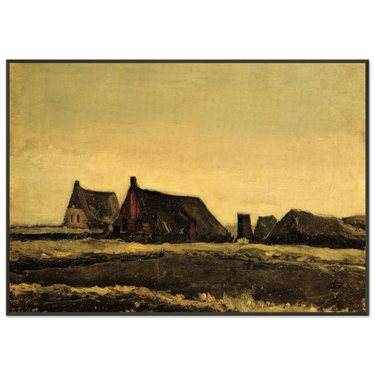 Vincent van Gogh  Cottages Framed Art Print  - Aluminum Frame - 21x29.7 cm / 8x12"
