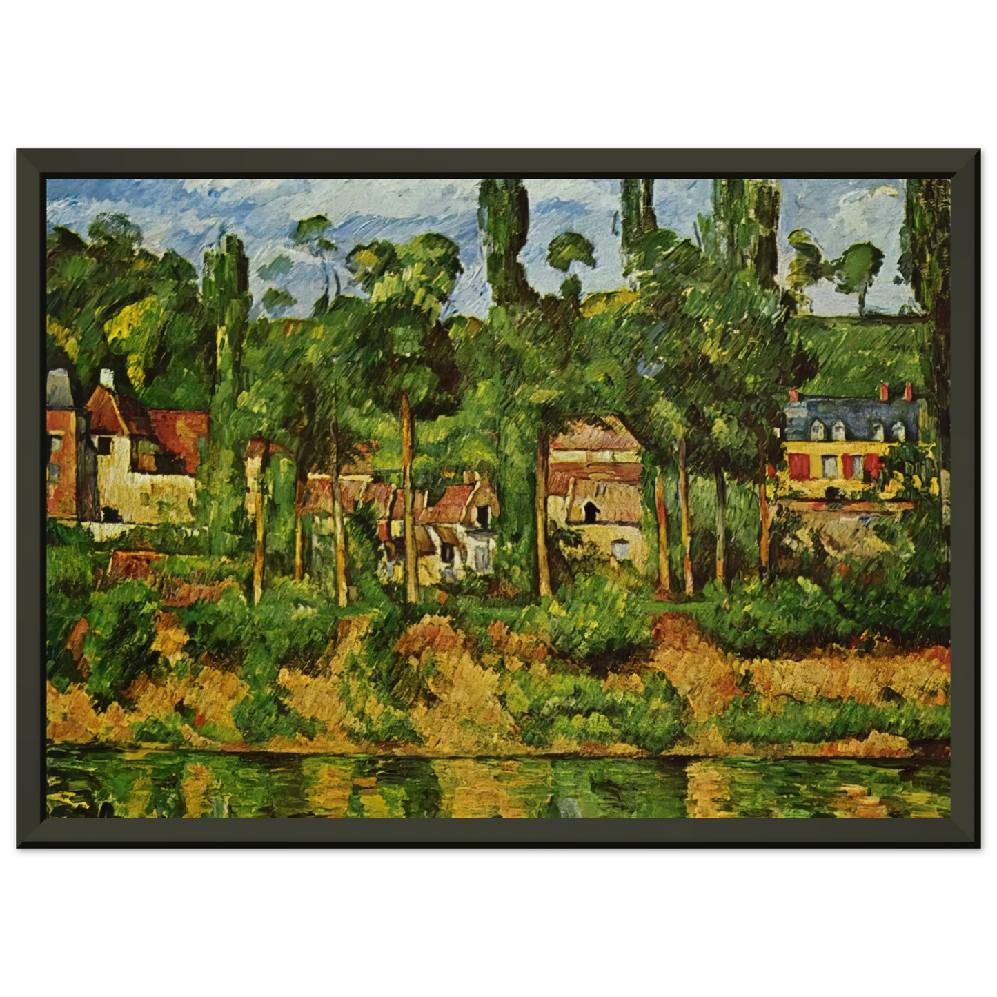 Paul Cezanne  The Chateau de Medan Framed Art Print  - Aluminum Frame - 70x100 cm / 28x40 inches