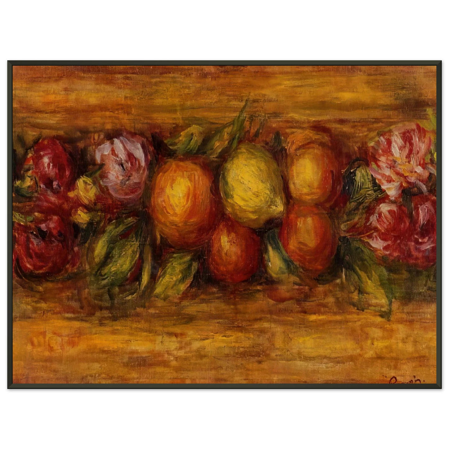 PierreAuguste Renoir  Garland of Fruit and Flowers Framed Art Print  - Aluminum Frame - 70x100 cm / 28x40 inches