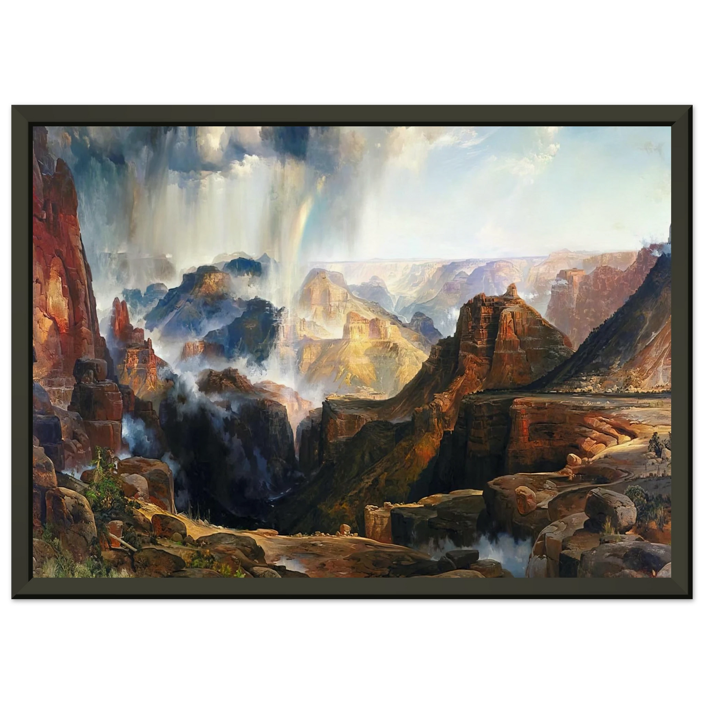 Thomas Moran  The Chasm of the Colorado Framed Art Print  - Aluminum Frame - 70x100 cm / 28x40 inches