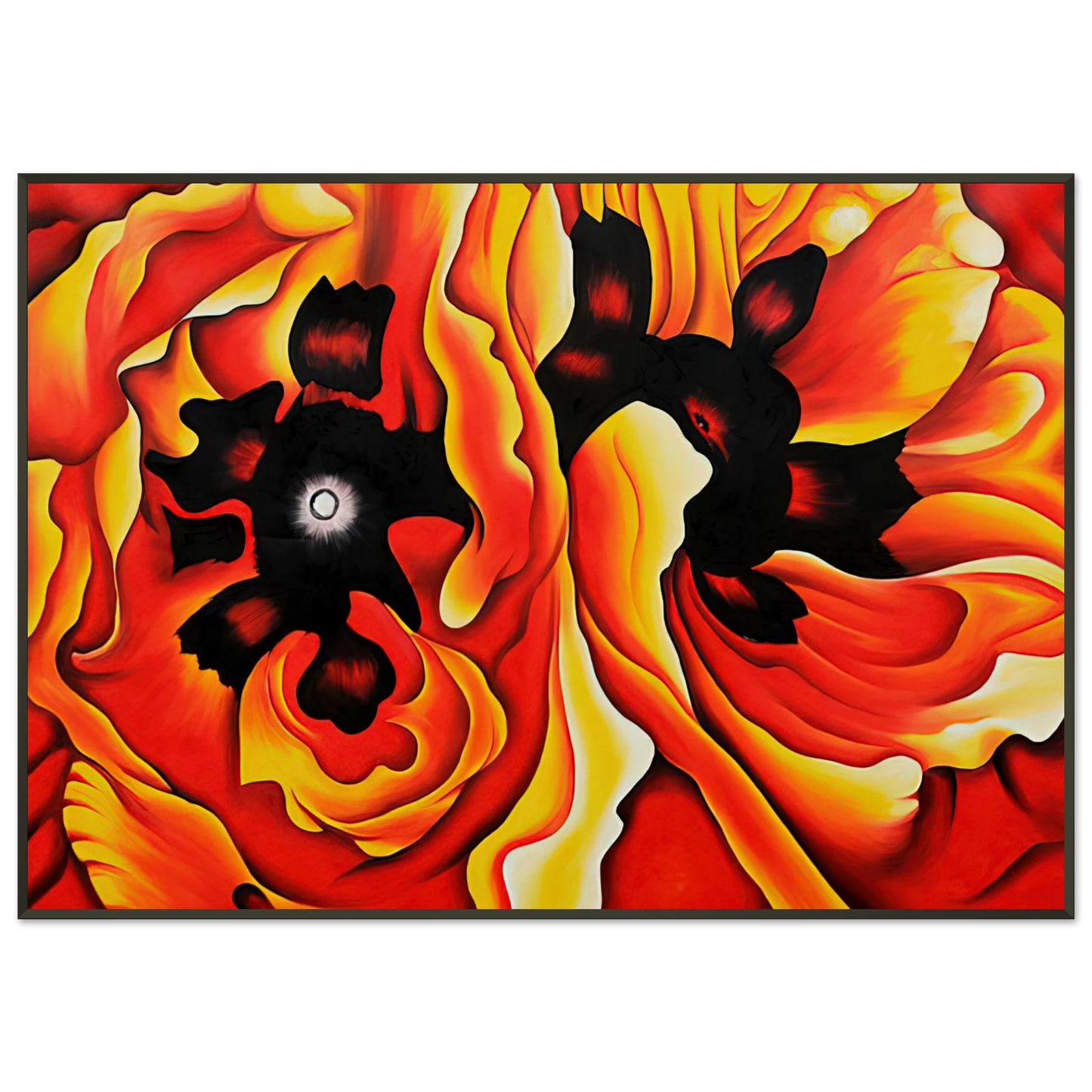 Georgia OKeeffe  Oriental Poppies II Framed Art Print  - Aluminum Frame - 21x29.7 cm / 8x12"