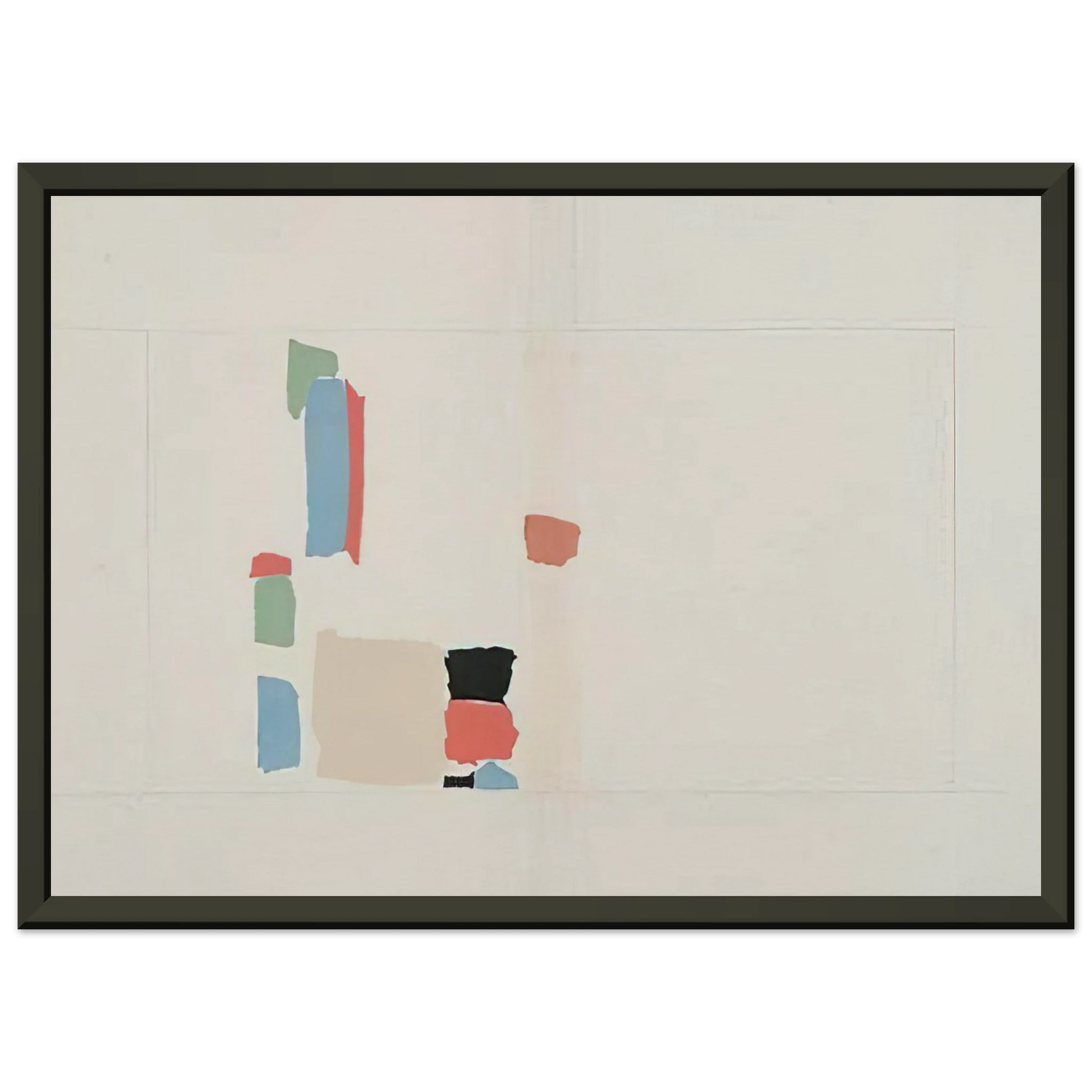 Nicolas de Stael  Abstract Composition  Lyrical Abstraction Framed Art Print  - Aluminum Frame - 70x100 cm / 28x40 inches