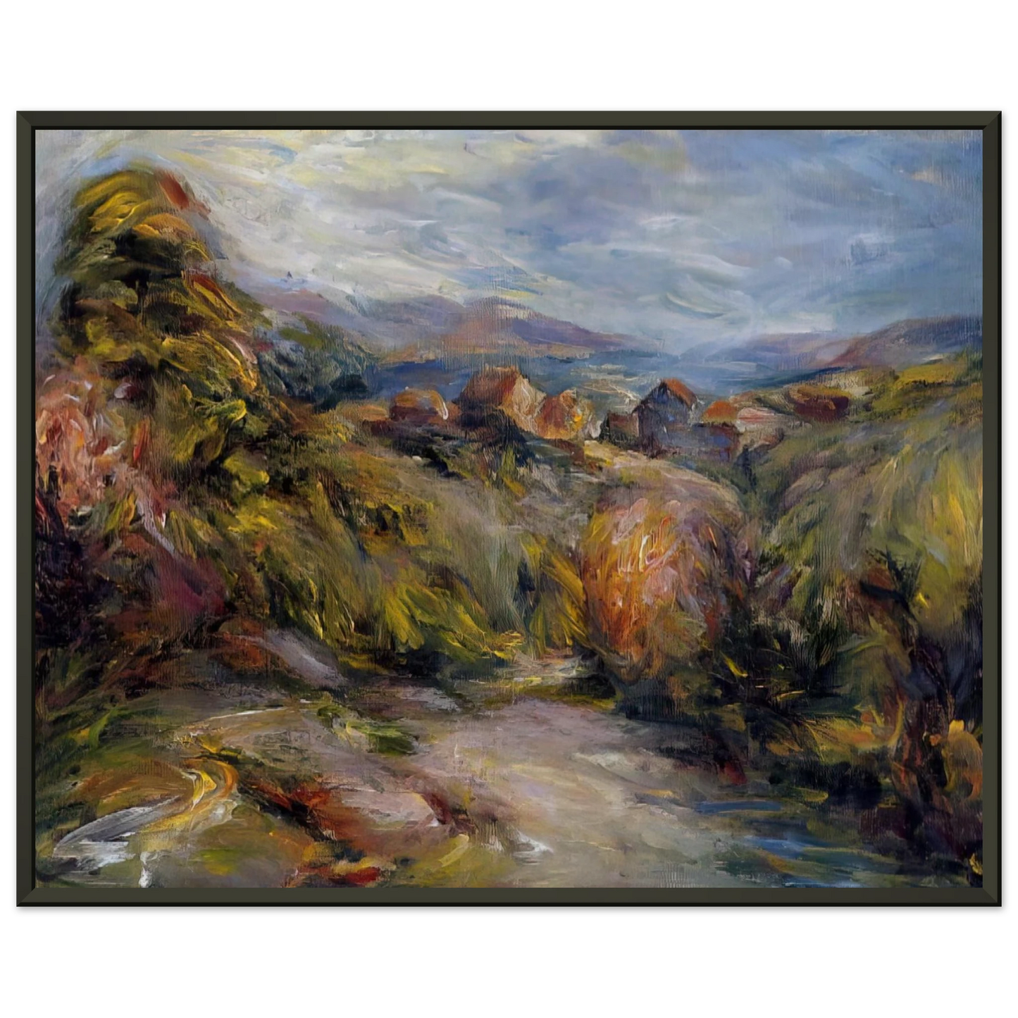 PierreAuguste Renoir  The Hills of Cagnes Framed Art Print  - Aluminum Frame - 70x100 cm / 28x40 inches