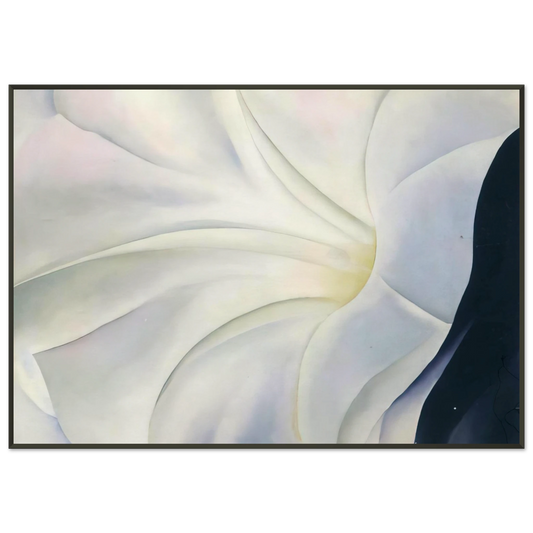Georgia OKeeffe  Morning Glory with Black Framed Art Print  - Aluminum Frame - 21x29.7 cm / 8x12"