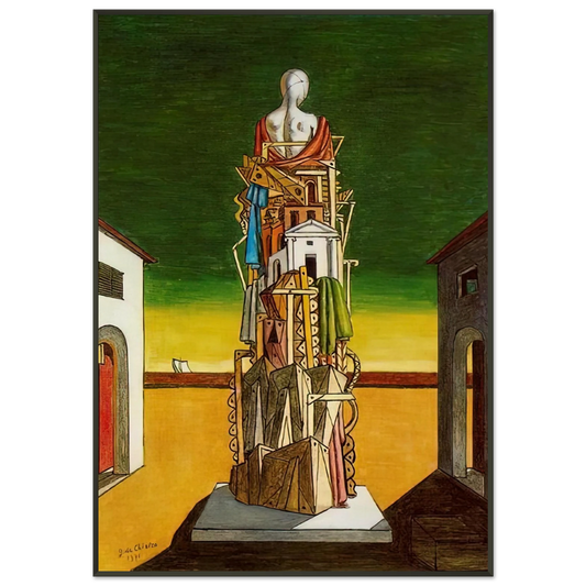 Giorgio de Chirico  THE GREAT METAPHYSICIAN 1971 Framed Art Print  - Aluminum Frame - 21x29.7 cm / 8x12"