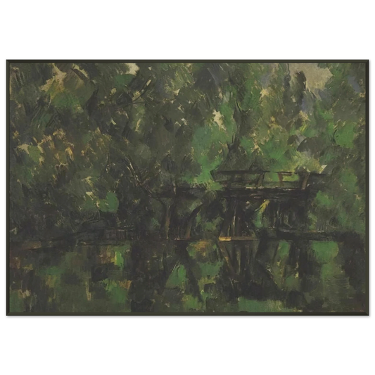 Paul Cezanne  Bridge over the pond Framed Art Print  - Aluminum Frame - 21x29.7 cm / 8x12"