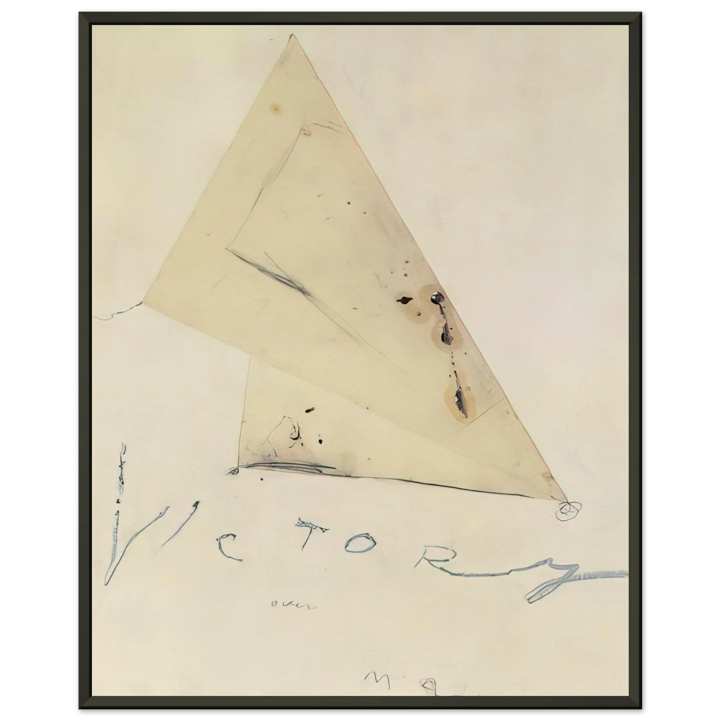 Cy Twombly  Victory Framed Art Print  - Aluminum Frame - 60x80 cm / 24x32 inches