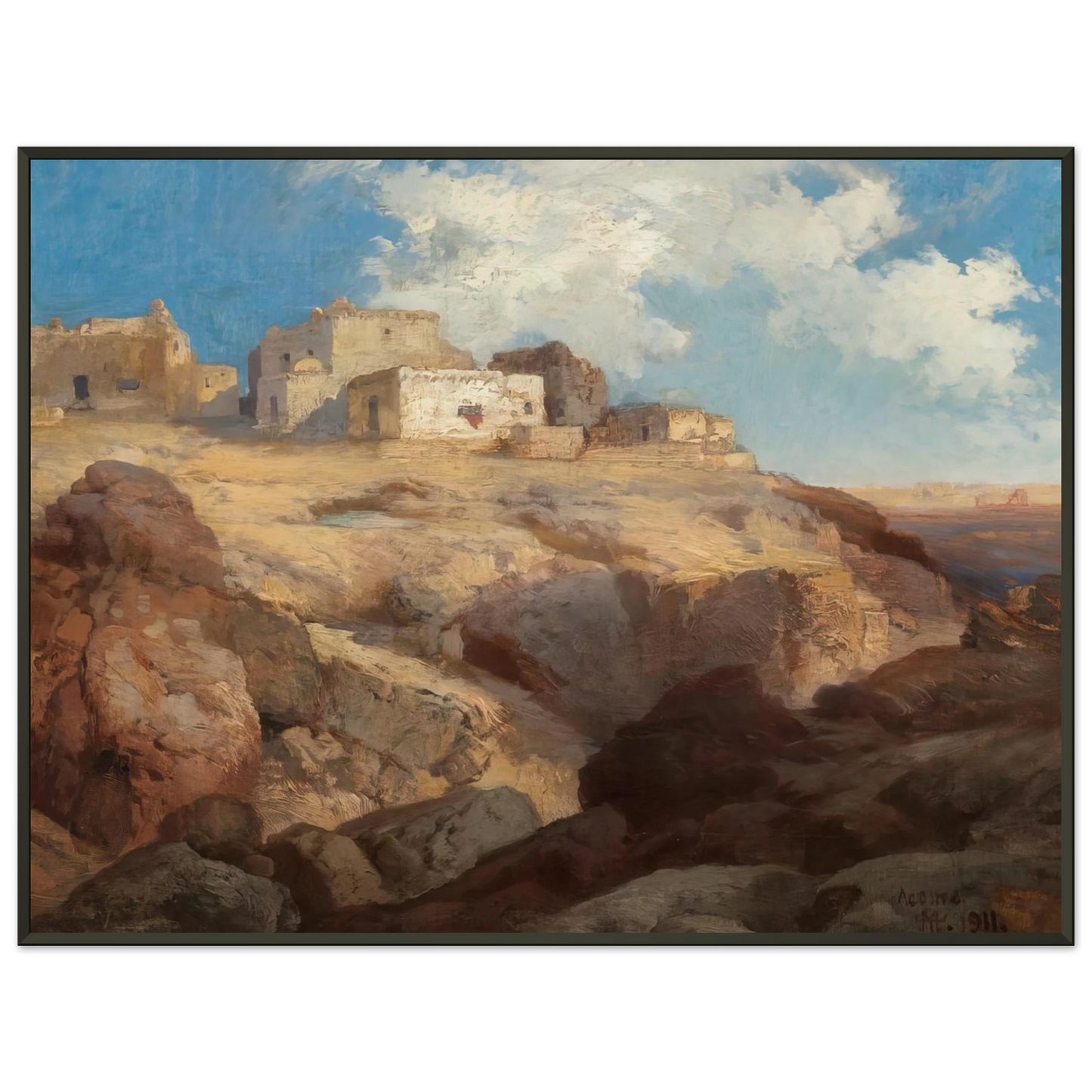 Thomas Moran  A Bit of Acoma New Mexico Framed Art Print  - Aluminum Frame - 60x80 cm / 24x32 inches