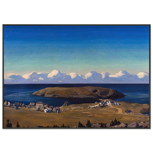 Rockwell Kent  Island Village Coast of Maine Framed Art Print  - Aluminum Frame - 21x29.7 cm / 8x12"