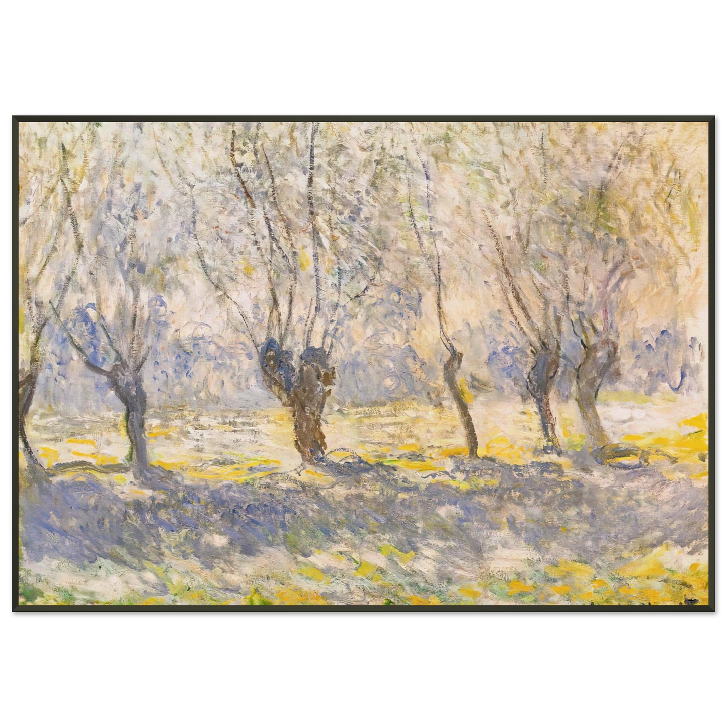 claude monet  Willows Giverny Framed Art Print  - Aluminum Frame - 21x29.7 cm / 8x12"