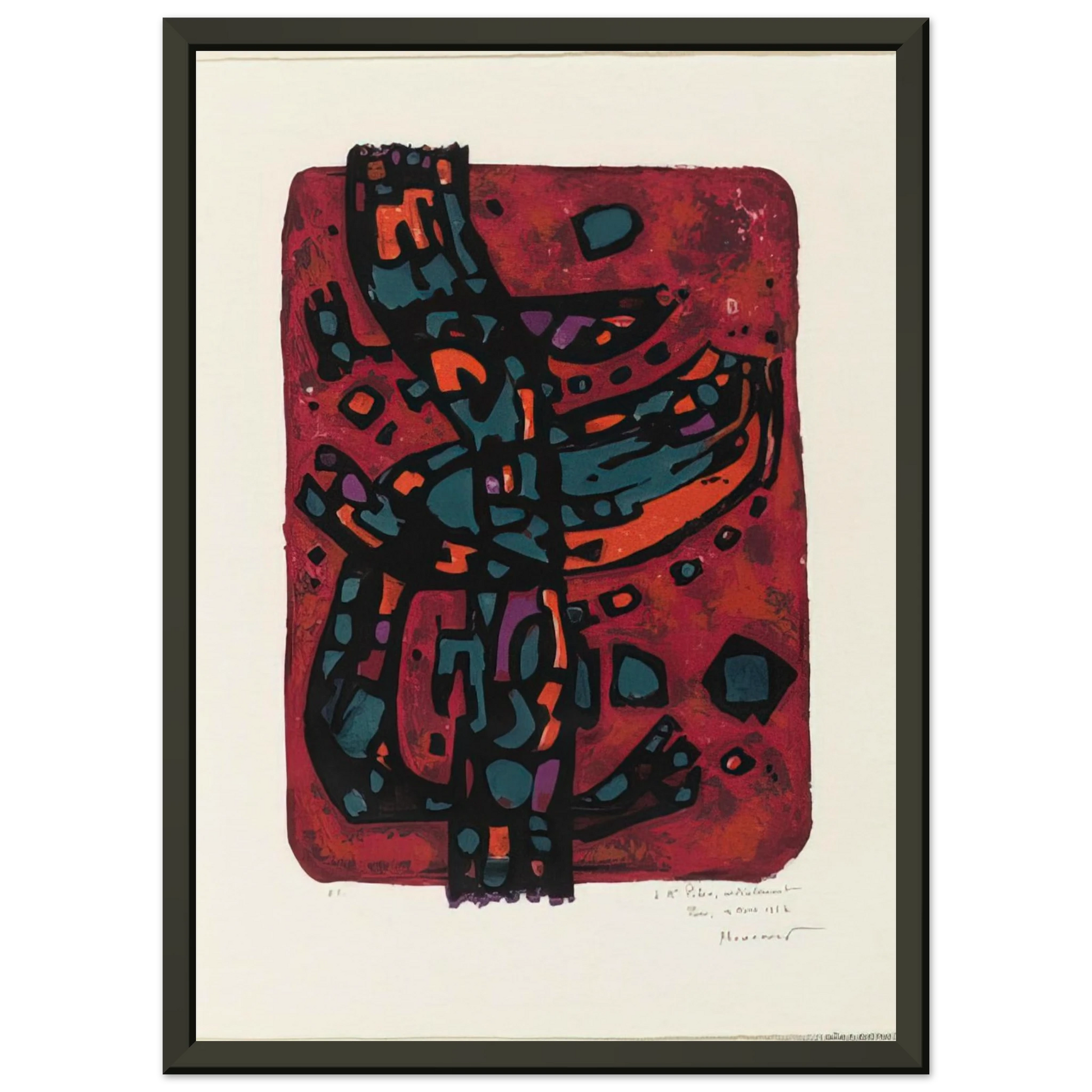 Alfred Manessier  Living Flame  1954 Framed Art Print  - Aluminum Frame - 40x50 cm / 16x20 inches
