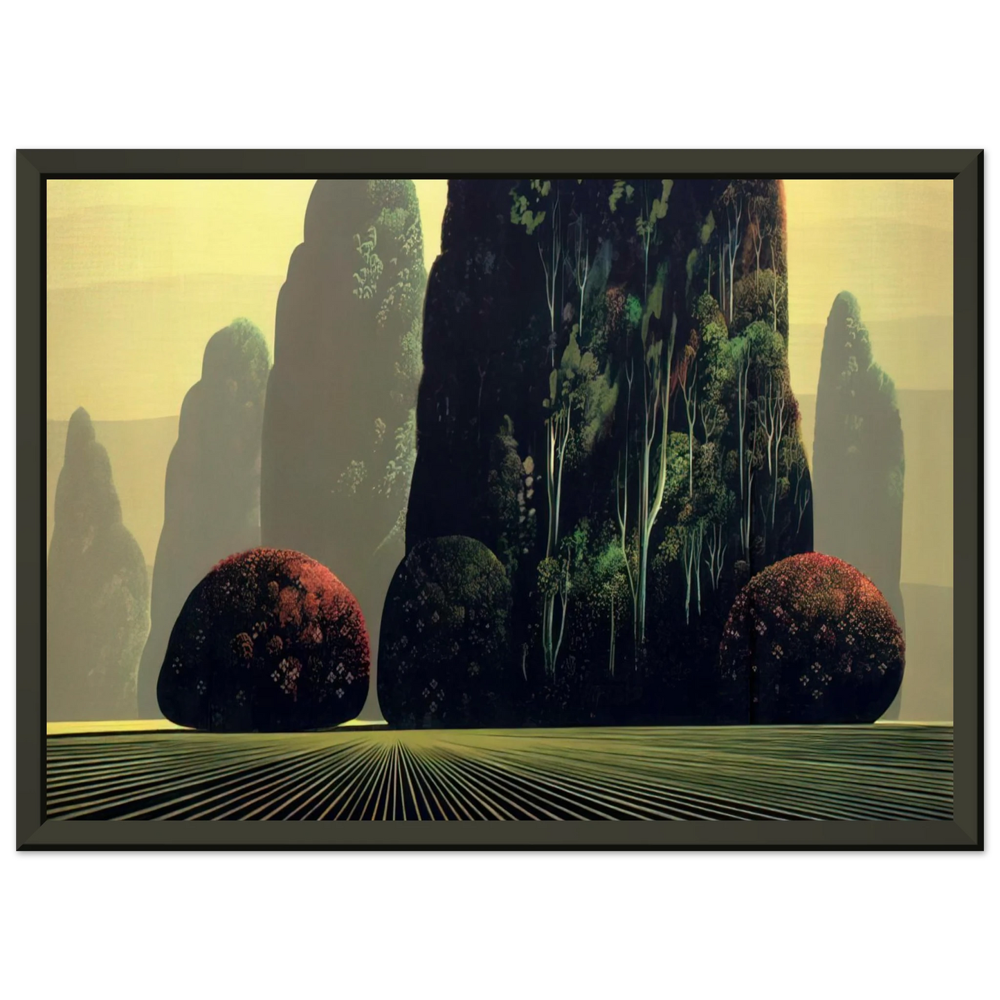 Eyvind Earle  Autumn Eucalyptus Framed Art Print  - Aluminum Frame - 40x50 cm / 16x20 inches