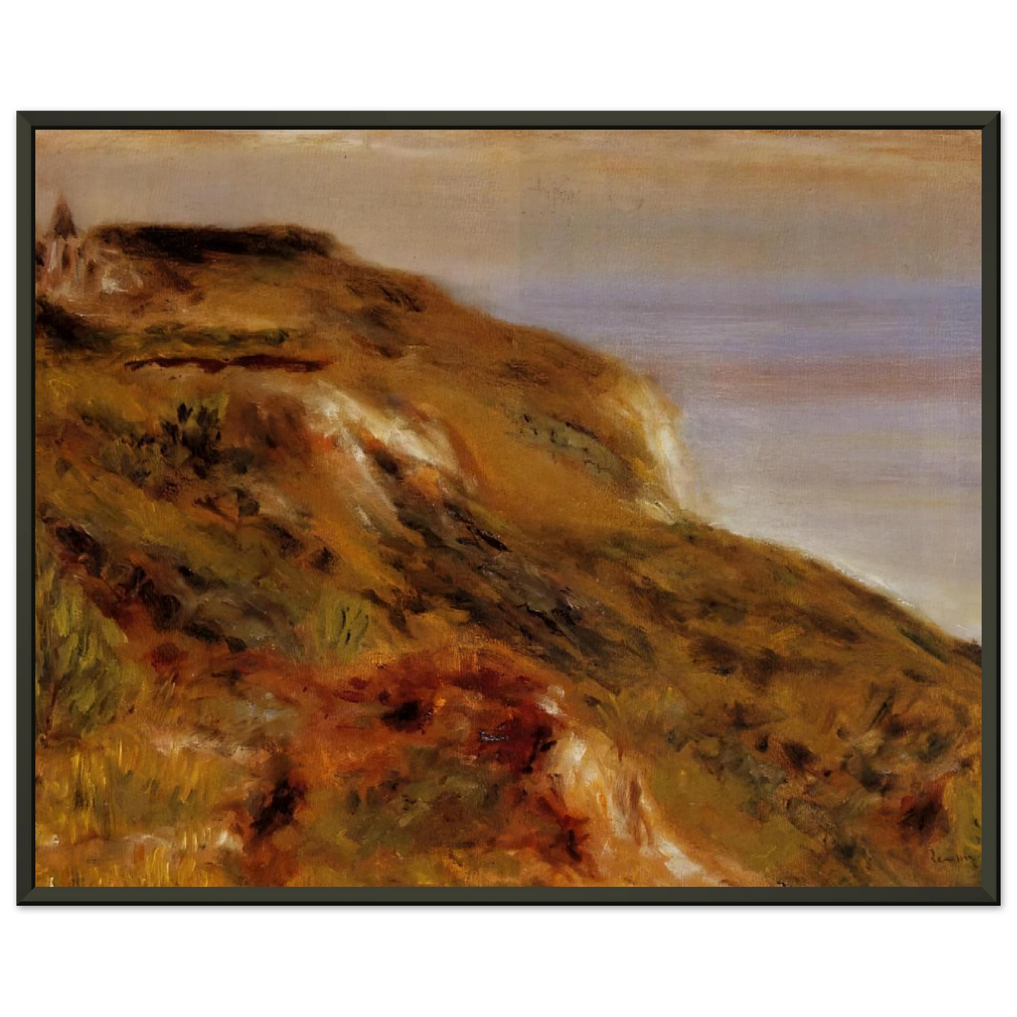 PierreAuguste Renoir  The Varangeville Church and the Cliffs Framed Art Print  - Aluminum Frame - 70x100 cm / 28x40 inches