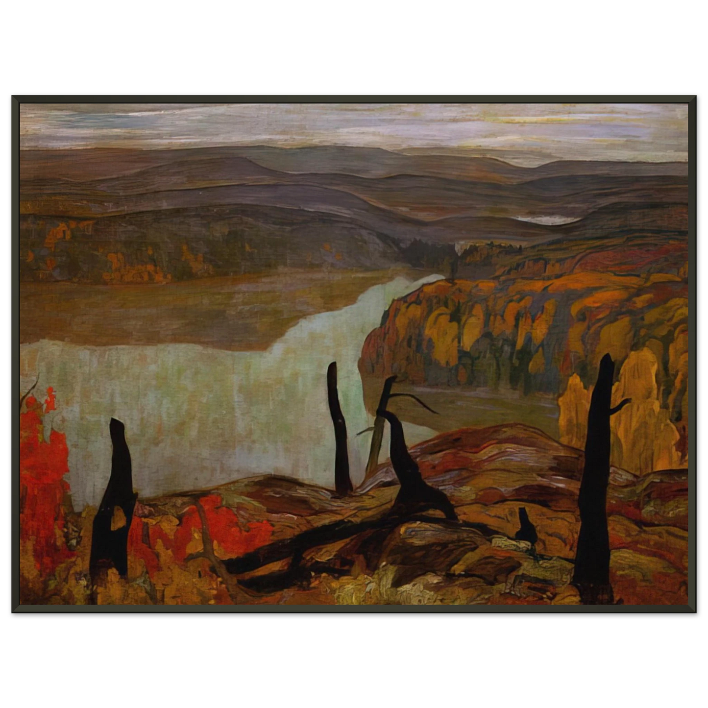 AY Jackson  October Morning Algoma Wartz Lake  1920 Framed Art Print  - Aluminum Frame - 70x100 cm / 28x40 inches