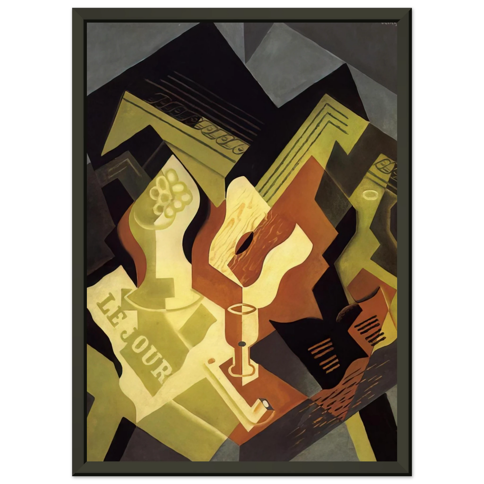 Juan Gris  GUITAR AND FRUIT DISH Framed Art Print  - Aluminum Frame - 40x50 cm / 16x20 inches
