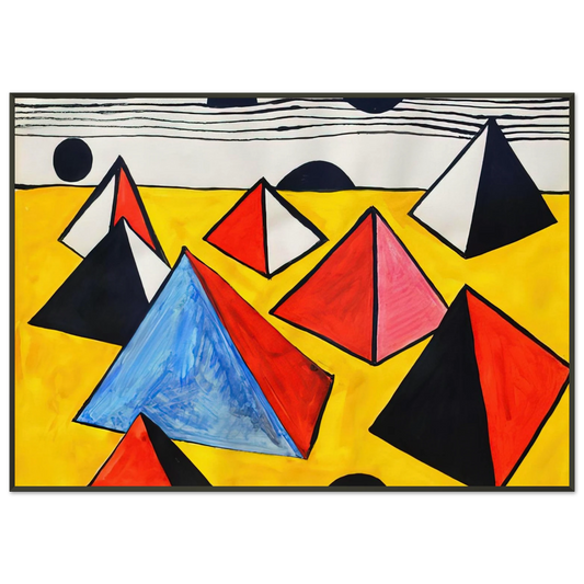 Alexander Calder  PYRAMIDS 1975 Framed Art Print  - Aluminum Frame - 21x29.7 cm / 8x12"