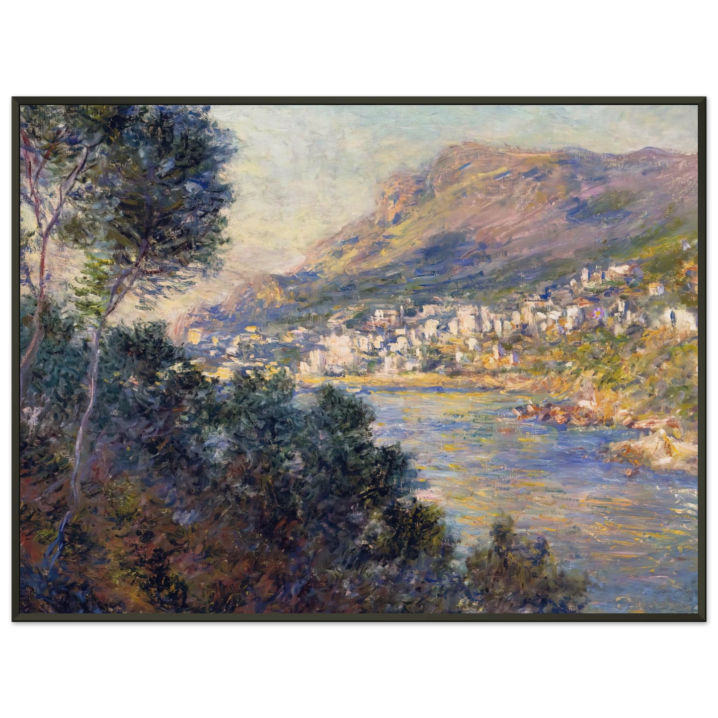 claude monet  Monte Carlo Seen from Roquebrune Framed Art Print  - Aluminum Frame - 60x80 cm / 24x32 inches