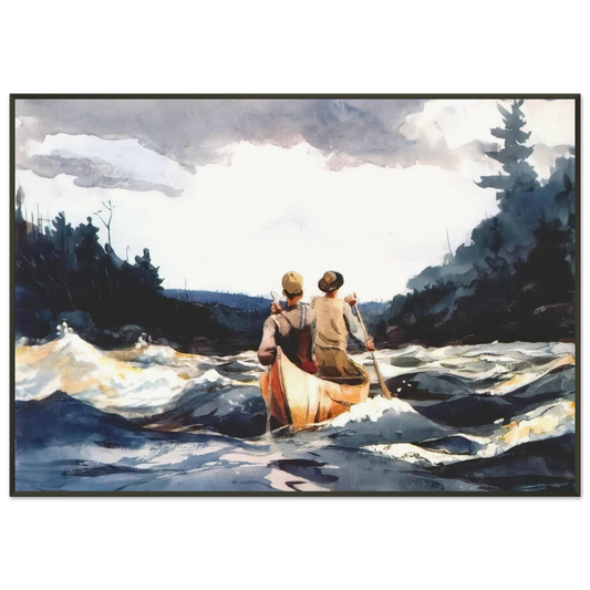 Winslow Homer  CANOE IN THE RAPIDS Framed Art Print  - Aluminum Frame - 21x29.7 cm / 8x12"