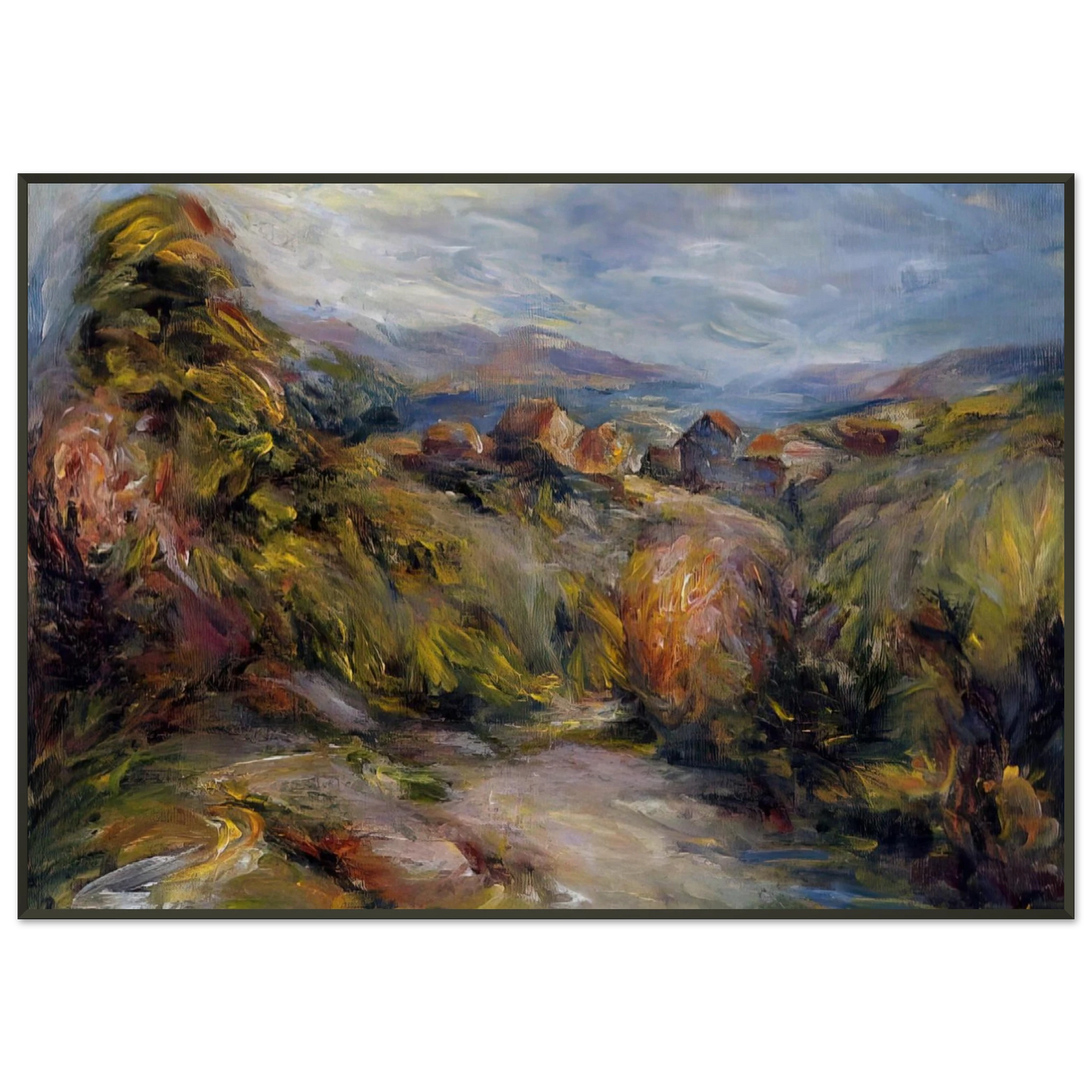 PierreAuguste Renoir  The Hills of Cagnes Framed Art Print  - Aluminum Frame - 21x29.7 cm / 8x12"