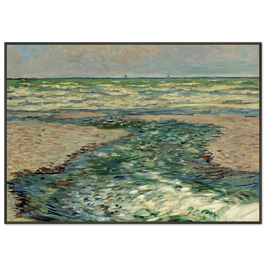 claude monet  The Seacoast of Pourville Low Tide Framed Art Print  - Aluminum Frame - 21x29.7 cm / 8x12"