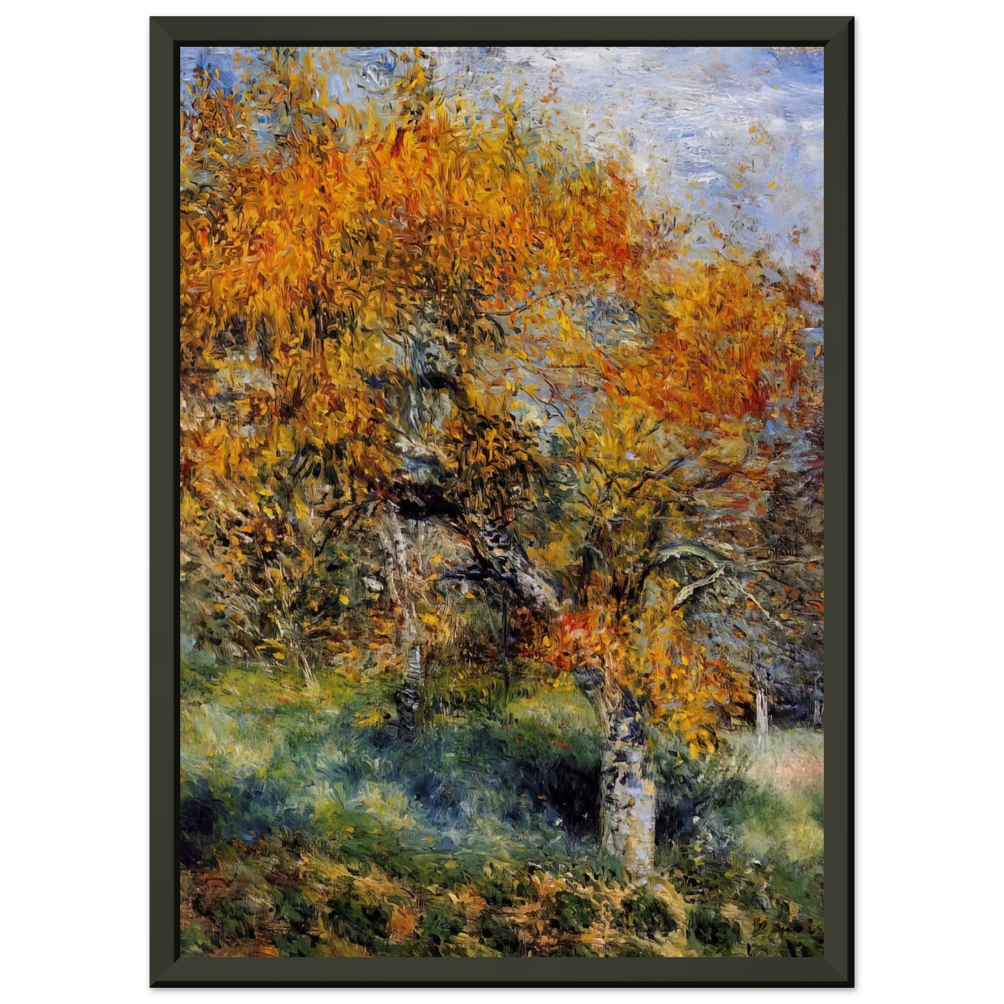 PierreAuguste Renoir  The Pear Tree Framed Art Print  - Aluminum Frame - 70x100 cm / 28x40 inches