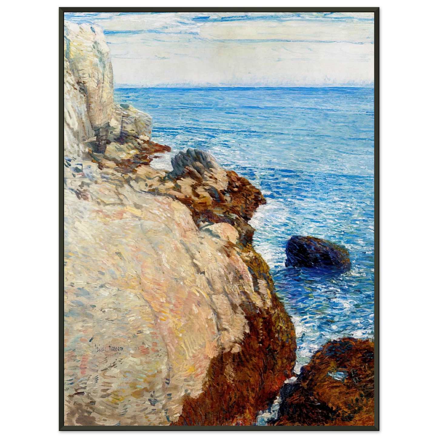 Childe Hassam  The East Headland Appledore  Isles of Shoals Framed Art Print  - Aluminum Frame - 70x100 cm / 28x40 inches