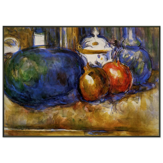 Paul Cezanne  Still Life with Watermelon and Pemegranates Framed Art Print  - Aluminum Frame - 21x29.7 cm / 8x12"
