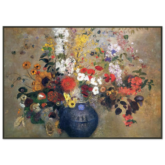 Odilon Redon  FLOWERS 1909 Framed Art Print  - Aluminum Frame - 21x29.7 cm / 8x12"