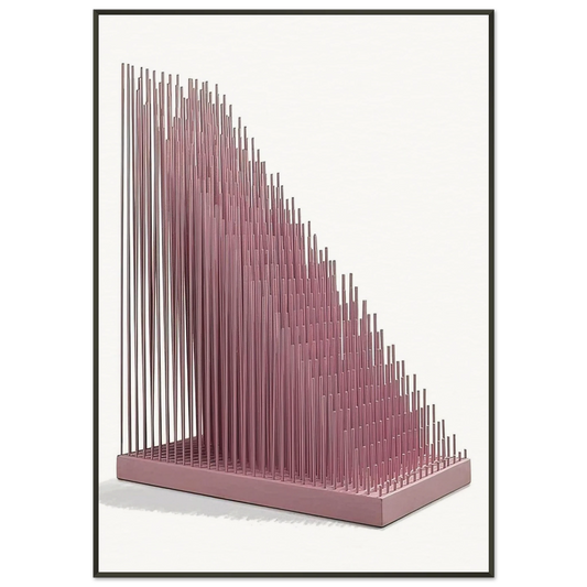 Jesus Rafael Soto  PROGRESION ROSA Framed Art Print  - Aluminum Frame - 21x29.7 cm / 8x12"