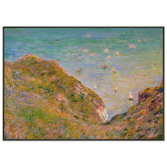claude monet  View from the Cliff at Pourville Bright Weather Framed Art Print  - Aluminum Frame - 21x29.7 cm / 8x12"