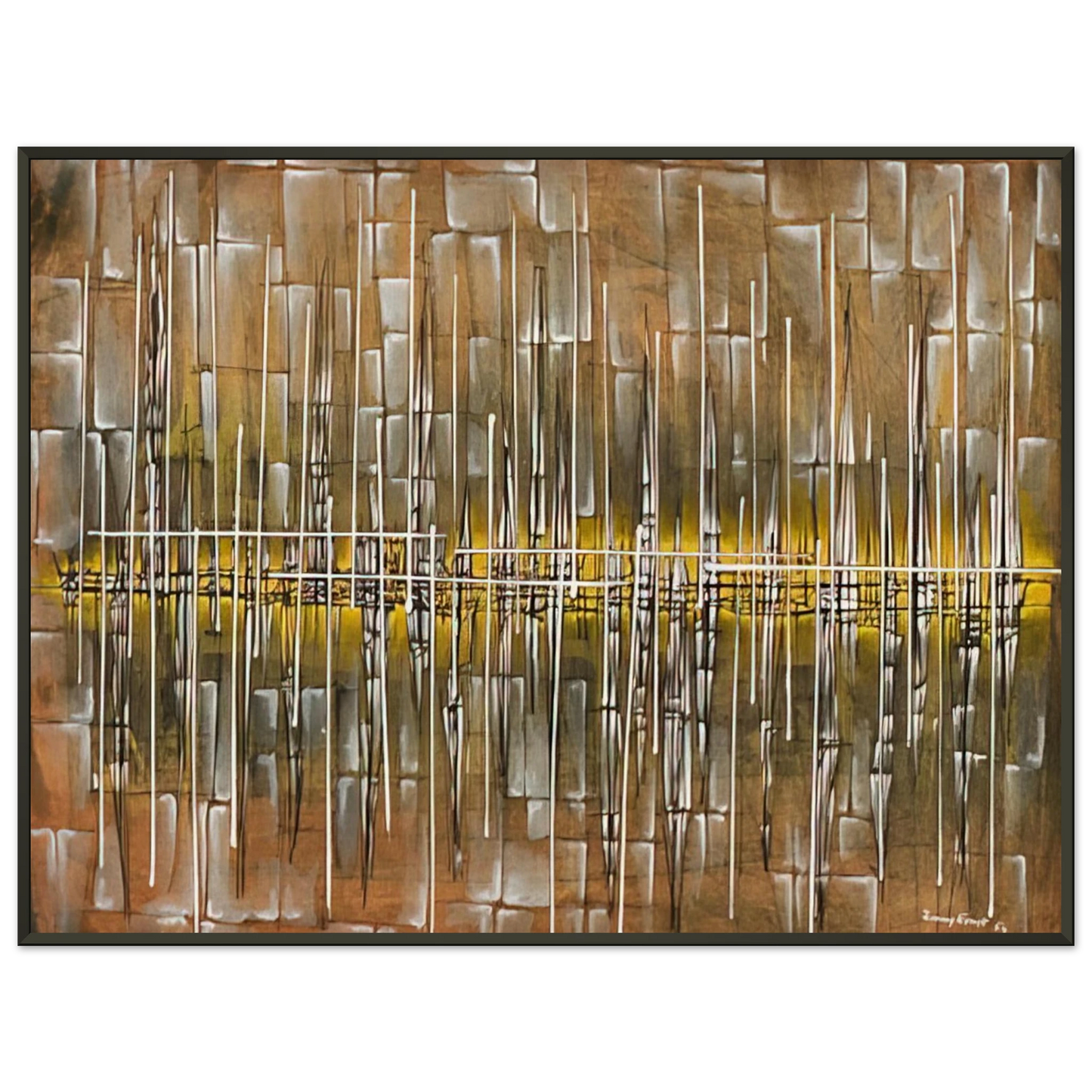Jimmy Ernst  Dialogue II  1954 Framed Art Print  - Aluminum Frame - 60x80 cm / 24x32 inches