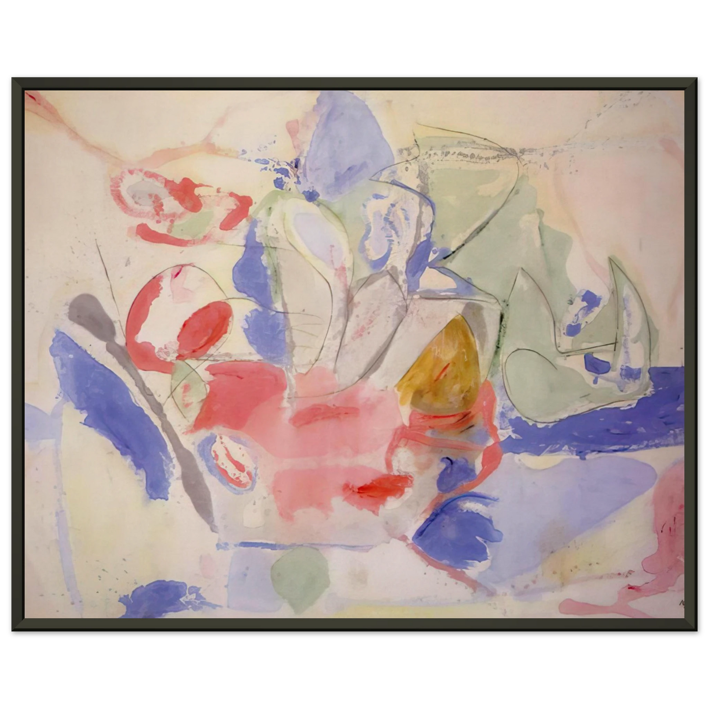 Helen Frankenthaler  Mountains and Sea  1952 Framed Art Print  - Aluminum Frame - 70x100 cm / 28x40 inches