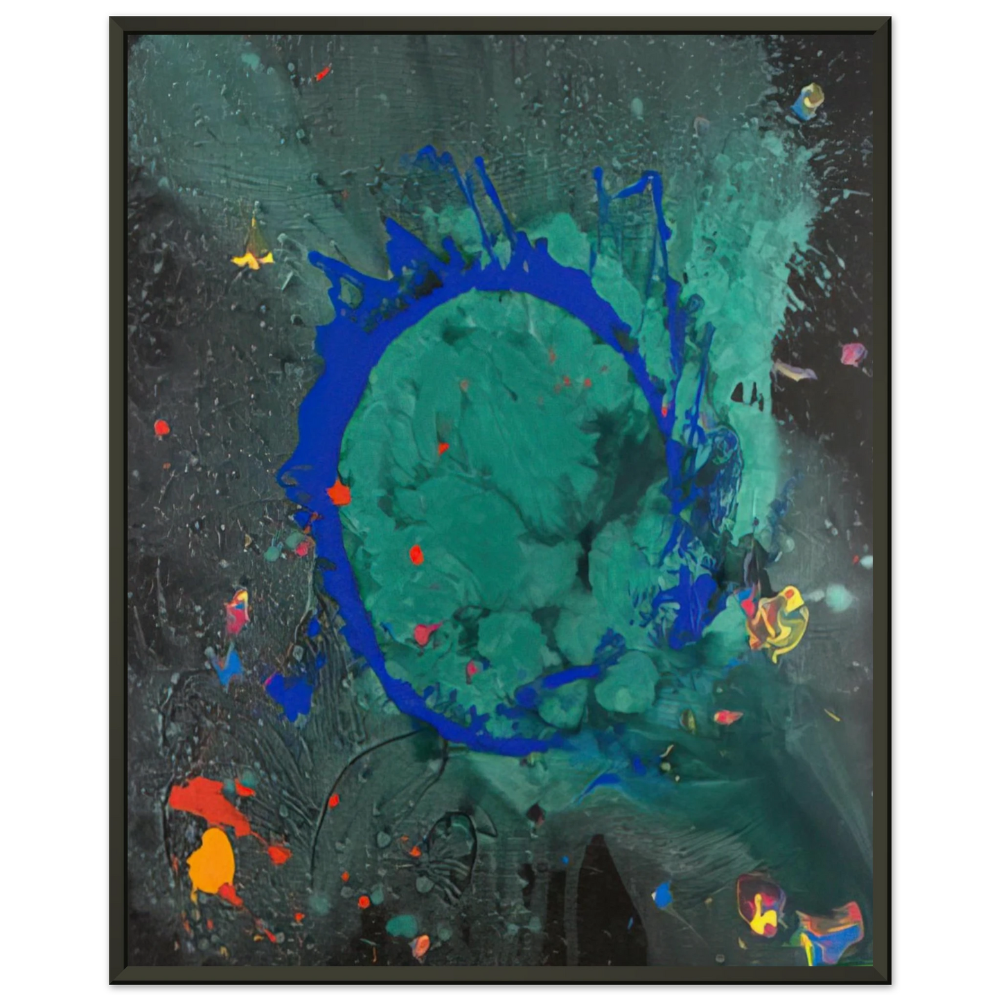 John Hoyland  Jade Buddha 230708  2008 Framed Art Print  - Aluminum Frame - 40x50 cm / 16x20 inches