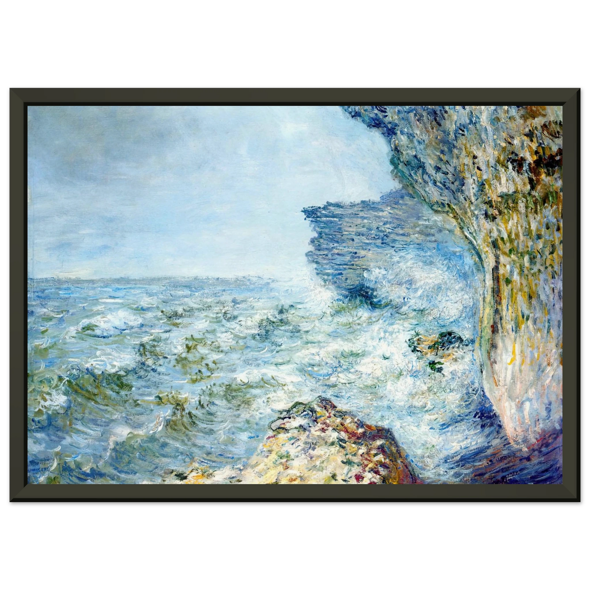 claude monet  The Sea at Fecamp Framed Art Print  - Aluminum Frame - 70x100 cm / 28x40 inches