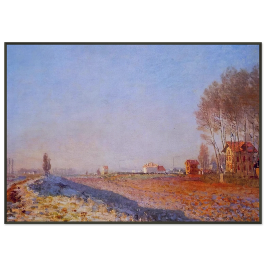 claude monet  The Plain of Colombes White Frost Framed Art Print  - Aluminum Frame - 21x29.7 cm / 8x12"