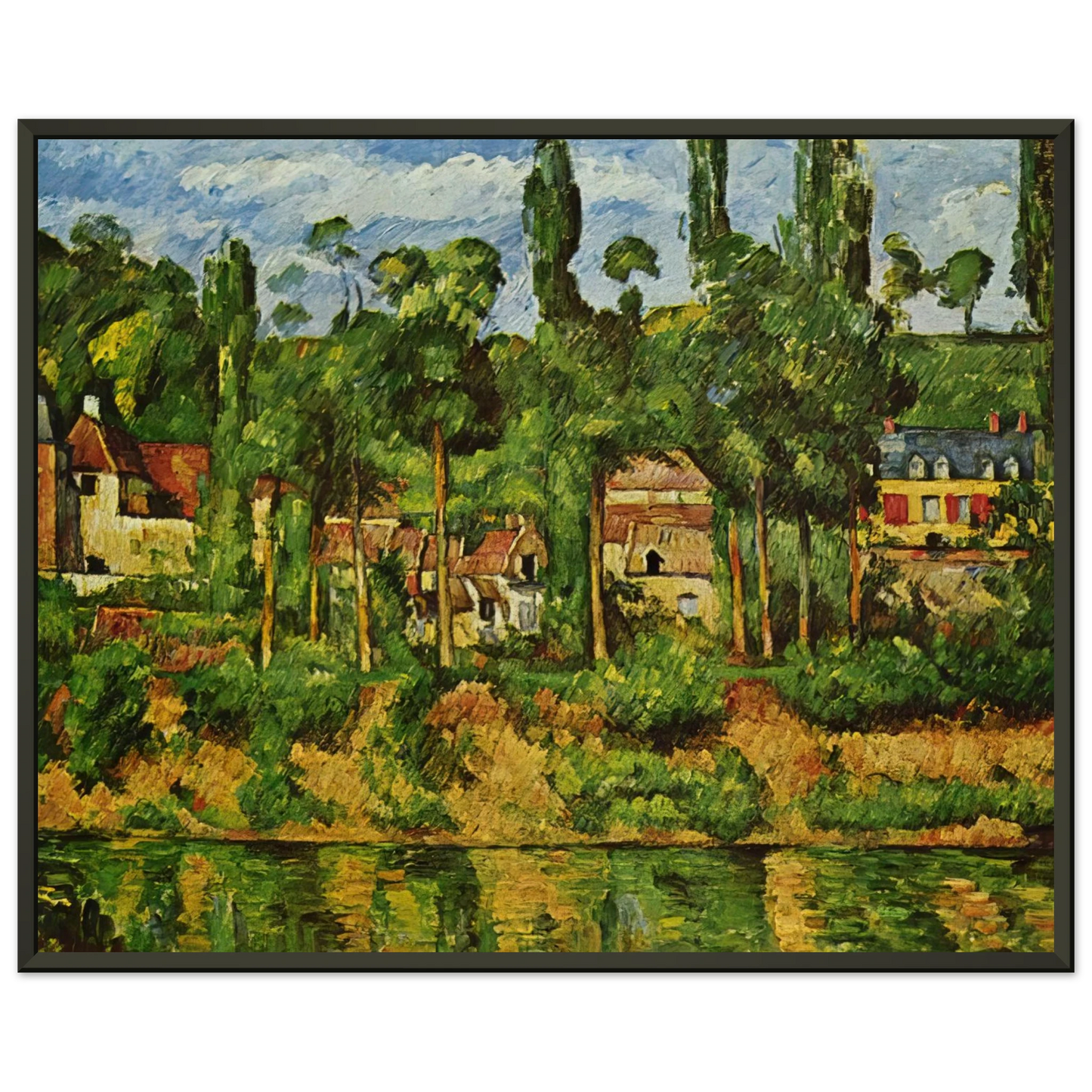 Paul Cezanne  The Chateau de Medan Framed Art Print  - Aluminum Frame - 60x80 cm / 24x32 inches