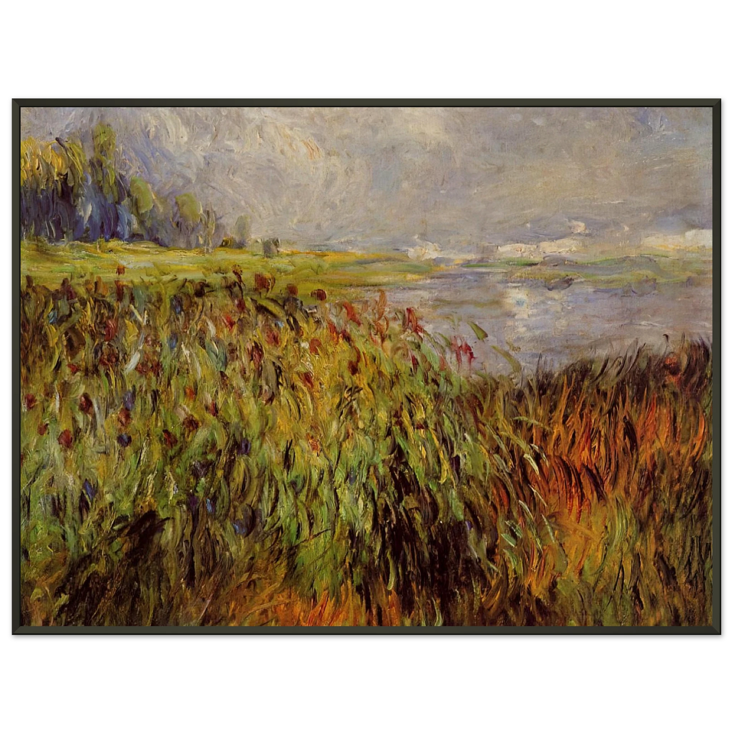 PierreAuguste Renoir  Bulrushes on the Banks of the Seine Framed Art Print  - Aluminum Frame - 60x80 cm / 24x32 inches