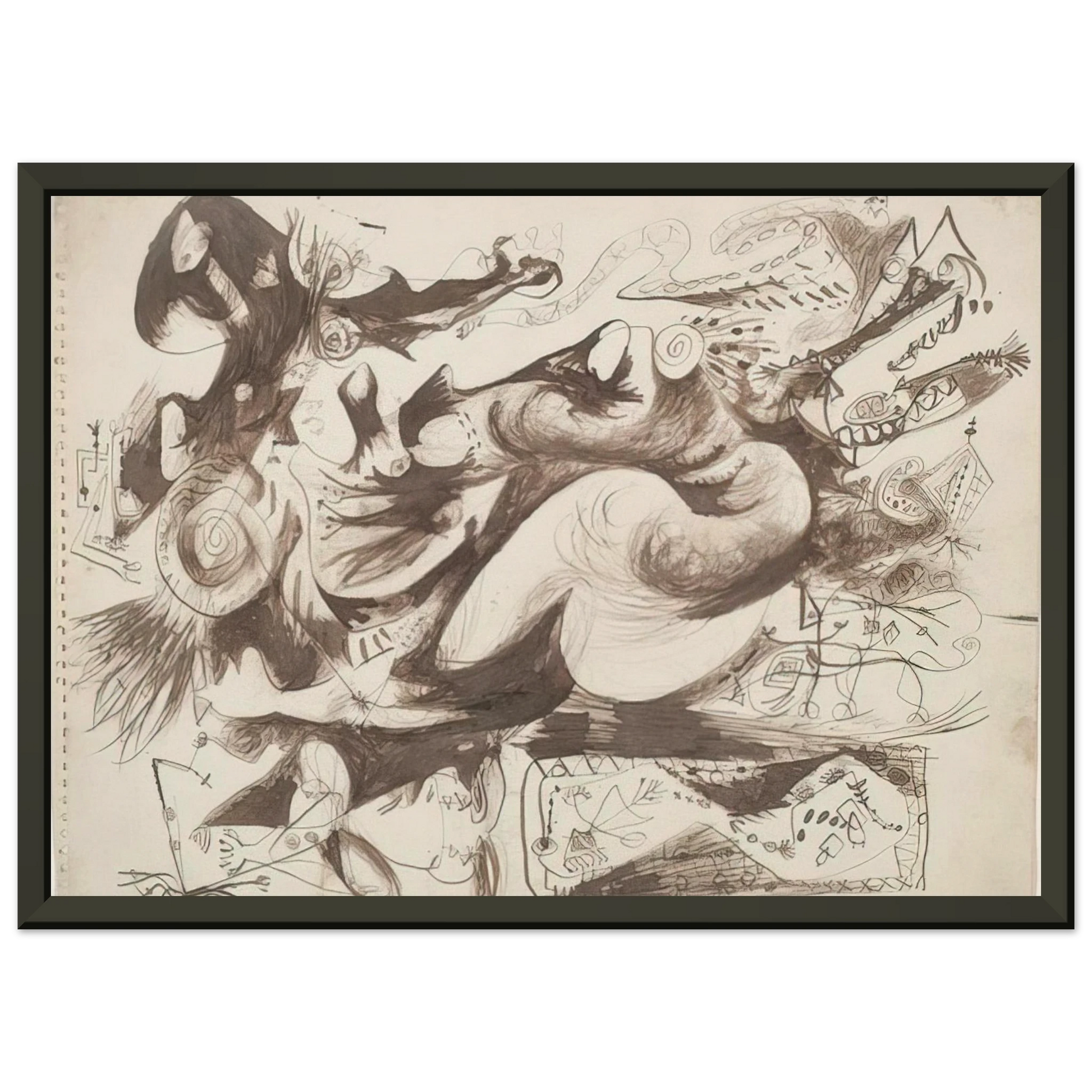 Jackson Pollock  UNTITLED O CONNOR THAW 770 Framed Art Print  - Aluminum Frame - 70x100 cm / 28x40 inches