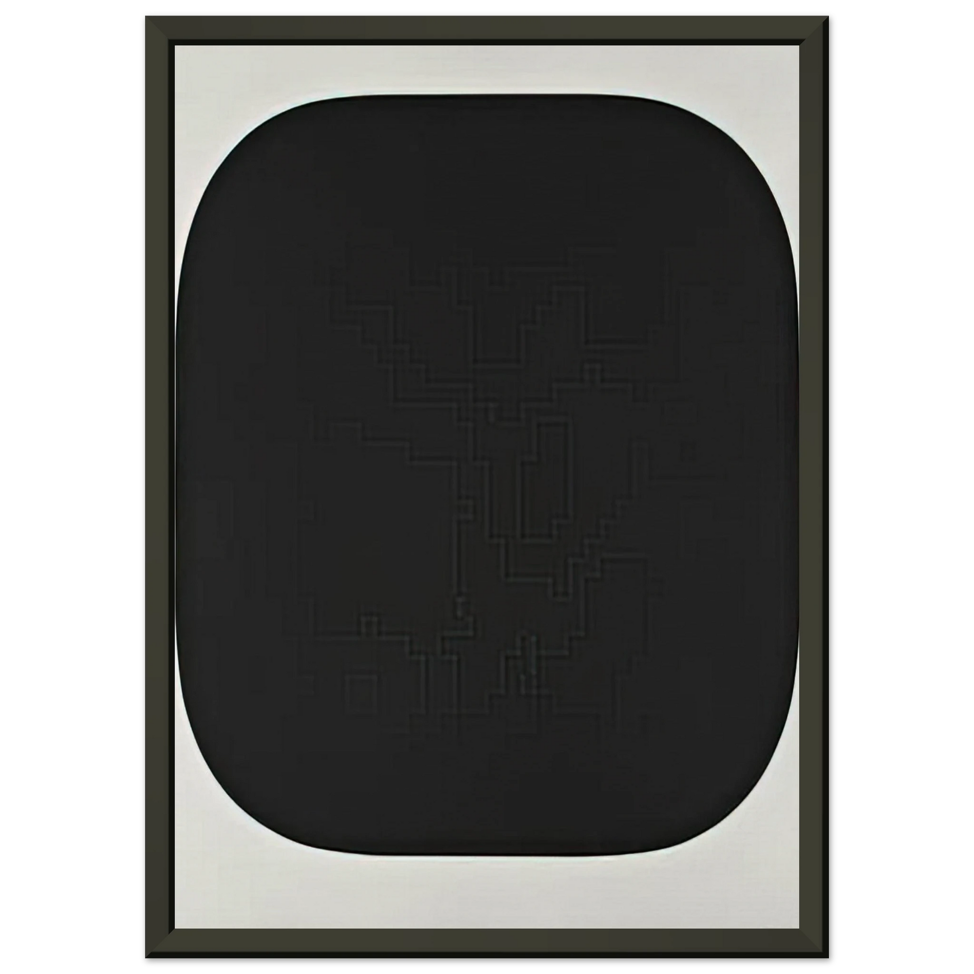 Ellsworth Kelly  Black Variation IV from Second Curve series Framed Art Print  - Aluminum Frame - 60x80 cm / 24x32 inches