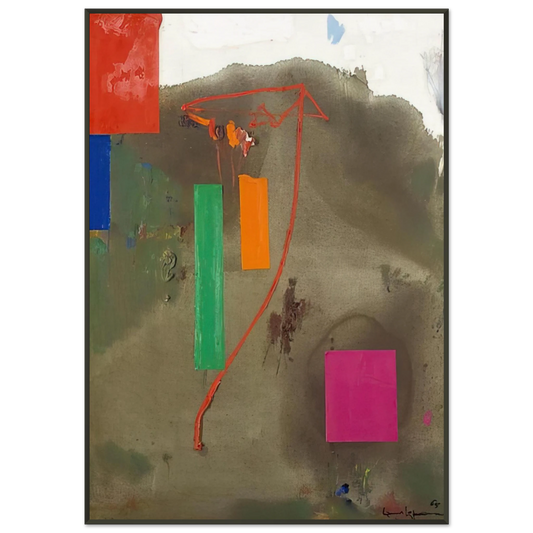 Hans Hofmann  Lonely Journey Framed Art Print  - Aluminum Frame - 21x29.7 cm / 8x12"