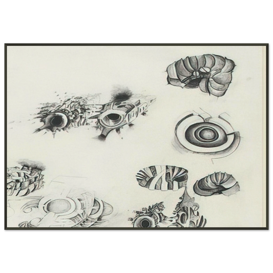 Lee Bontecou  UNTITLED 1961 1 Framed Art Print  - Aluminum Frame - 21x29.7 cm / 8x12"