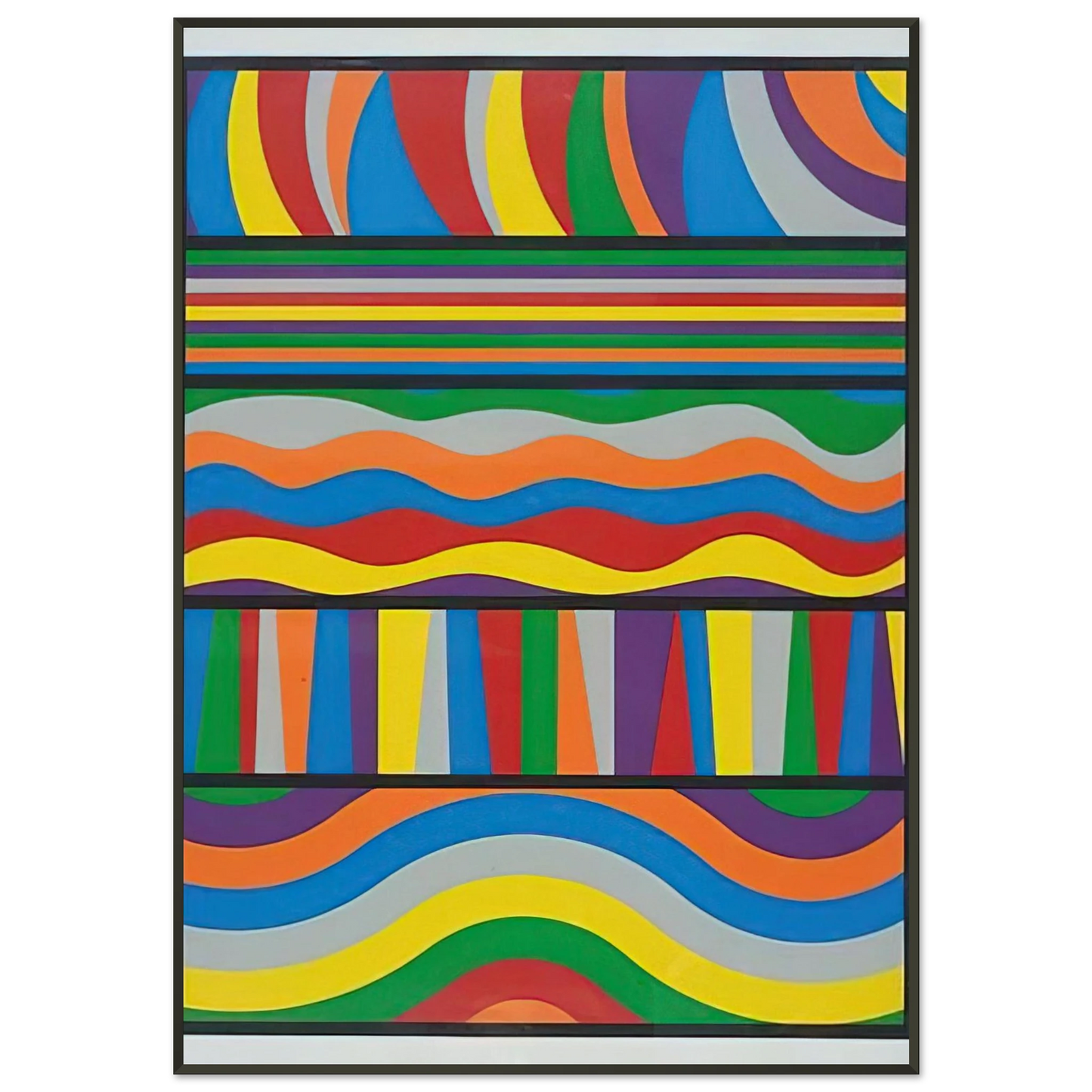 Sol LeWitt  Linear Composition Framed Art Print  - Aluminum Frame - 21x29.7 cm / 8x12"