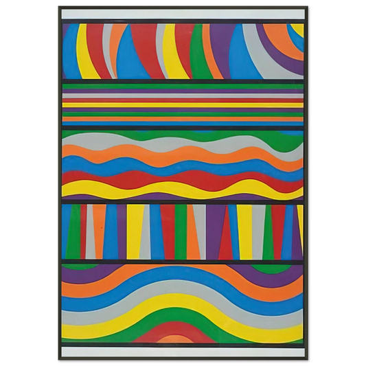Sol LeWitt  Linear Composition Framed Art Print  - Aluminum Frame - 21x29.7 cm / 8x12"