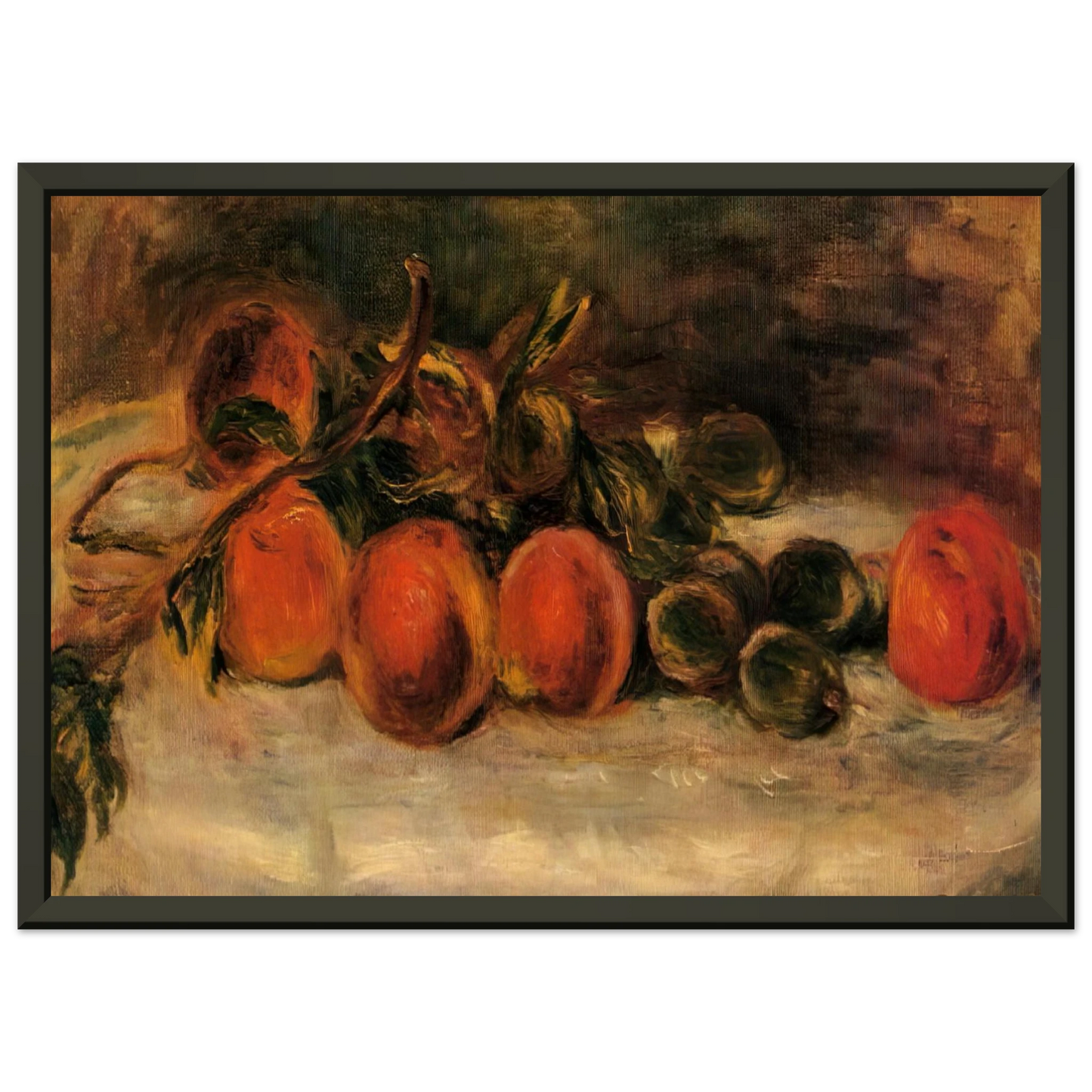 PierreAuguste Renoir  Still Life with Peaches and Chestnuts Framed Art Print  - Aluminum Frame - 70x100 cm / 28x40 inches
